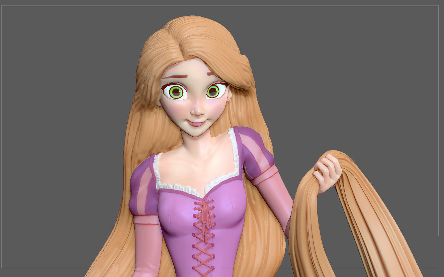 RAPUNZEL PRINCESS STATUE DISNEY ANIME PRETTY GIRL 3D print model_1