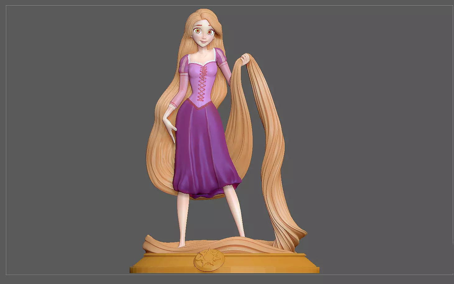 RAPUNZEL PRINCESS STATUE DISNEY ANIME PRETTY GIRL 3D print model_0