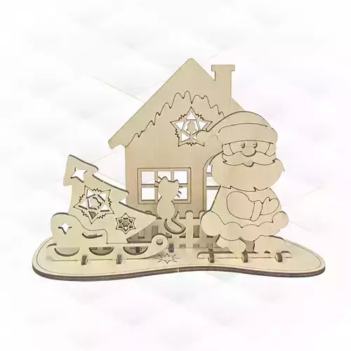 Christmas Greeting Card laser cutting plan 3D print model