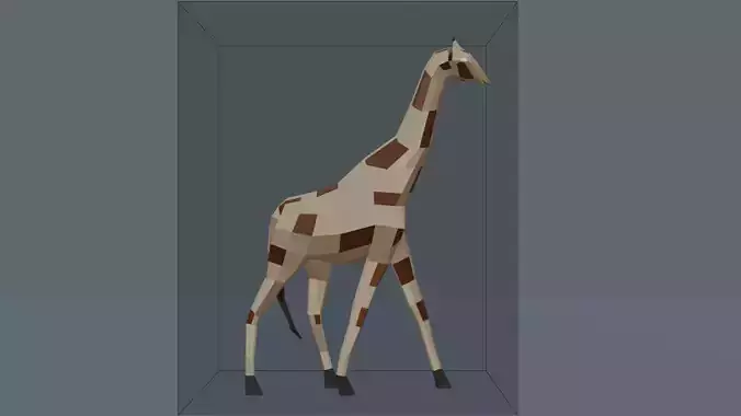 3D Low Poly Giraffe Model