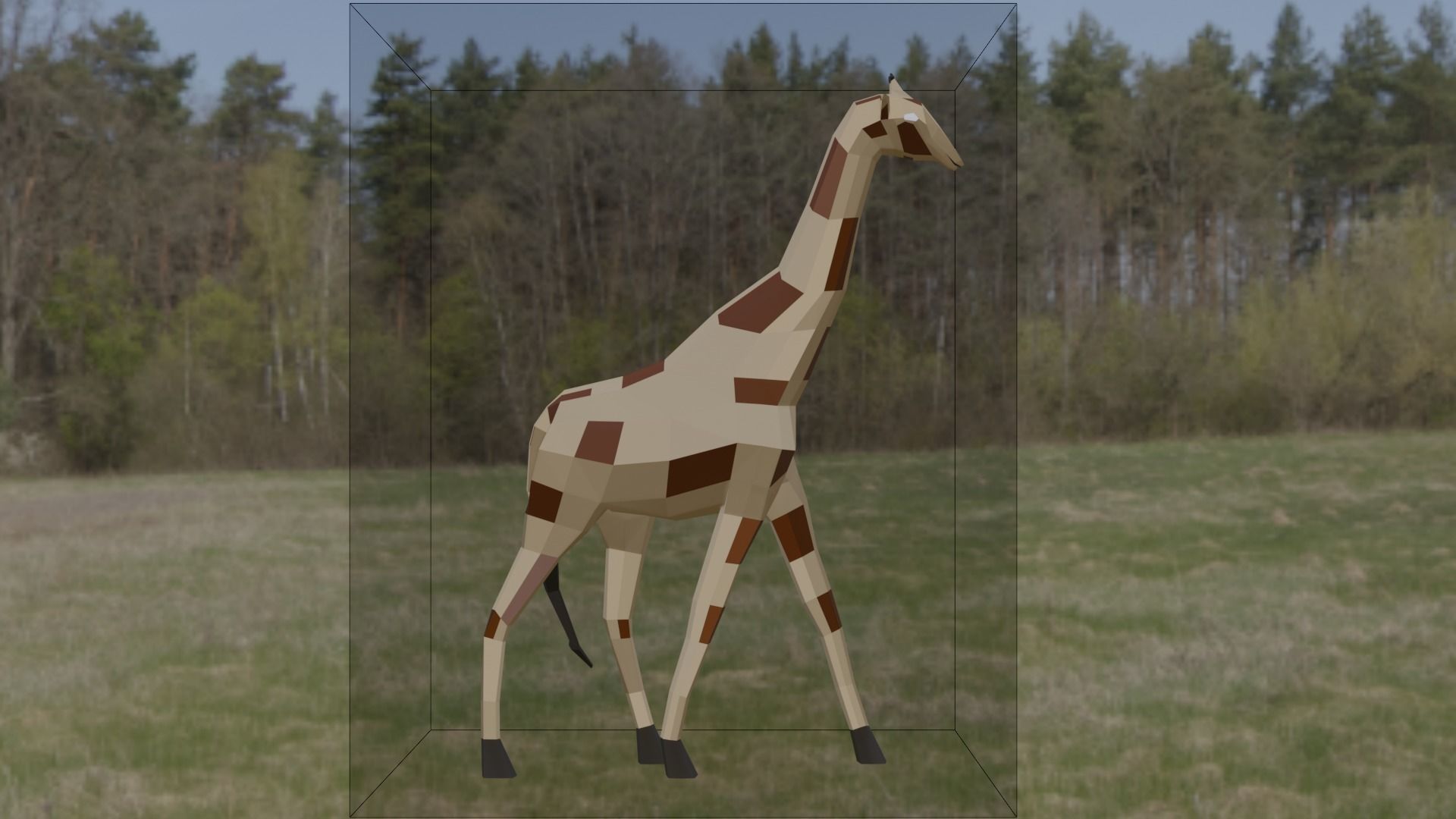 3D Low Poly Giraffe Model Free low-poly 3D model_3