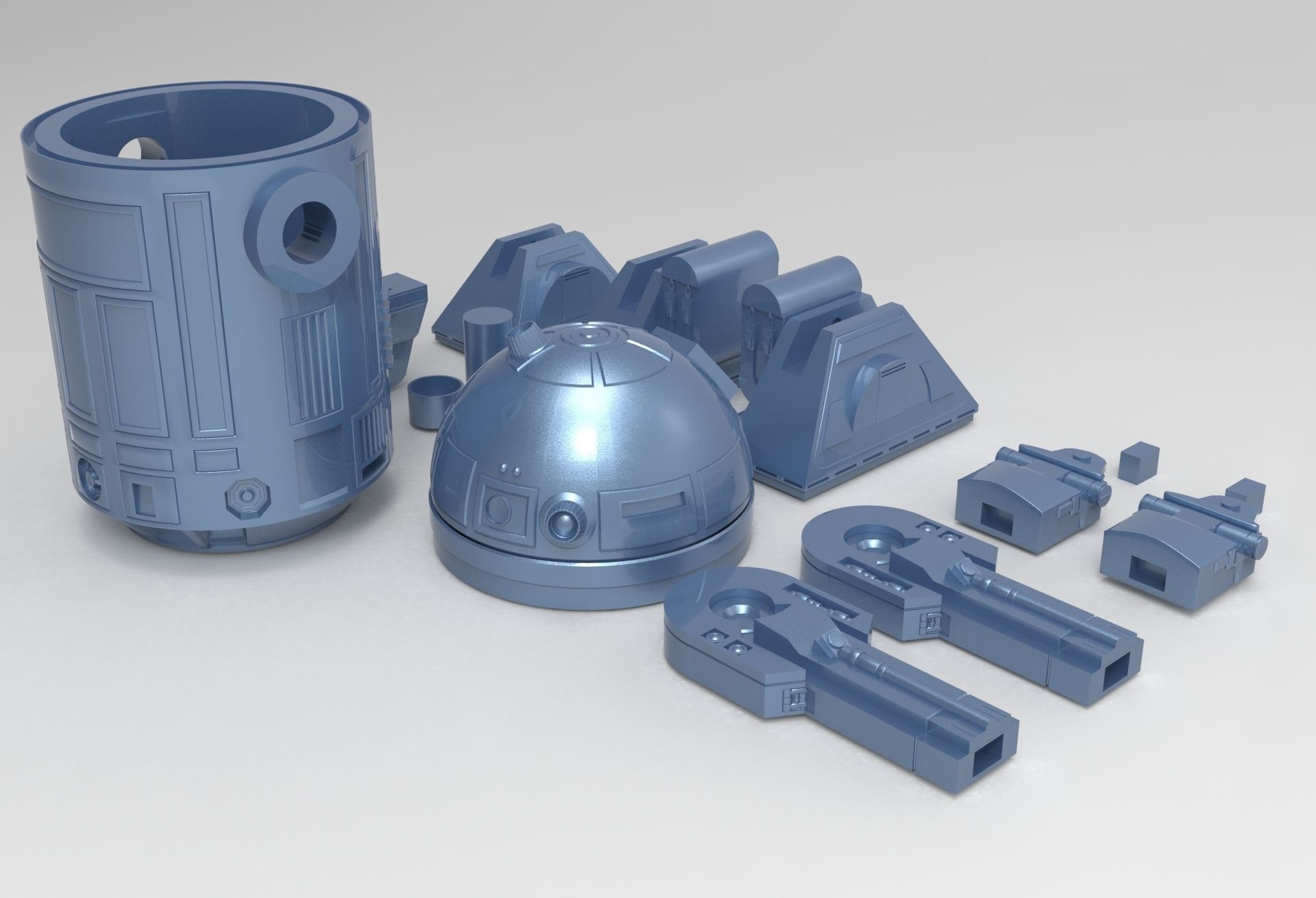 R2D2 With Movement 3D print model_4