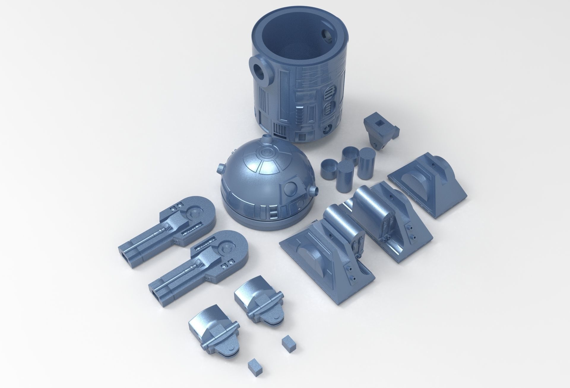 R2D2 With Movement 3D print model_9