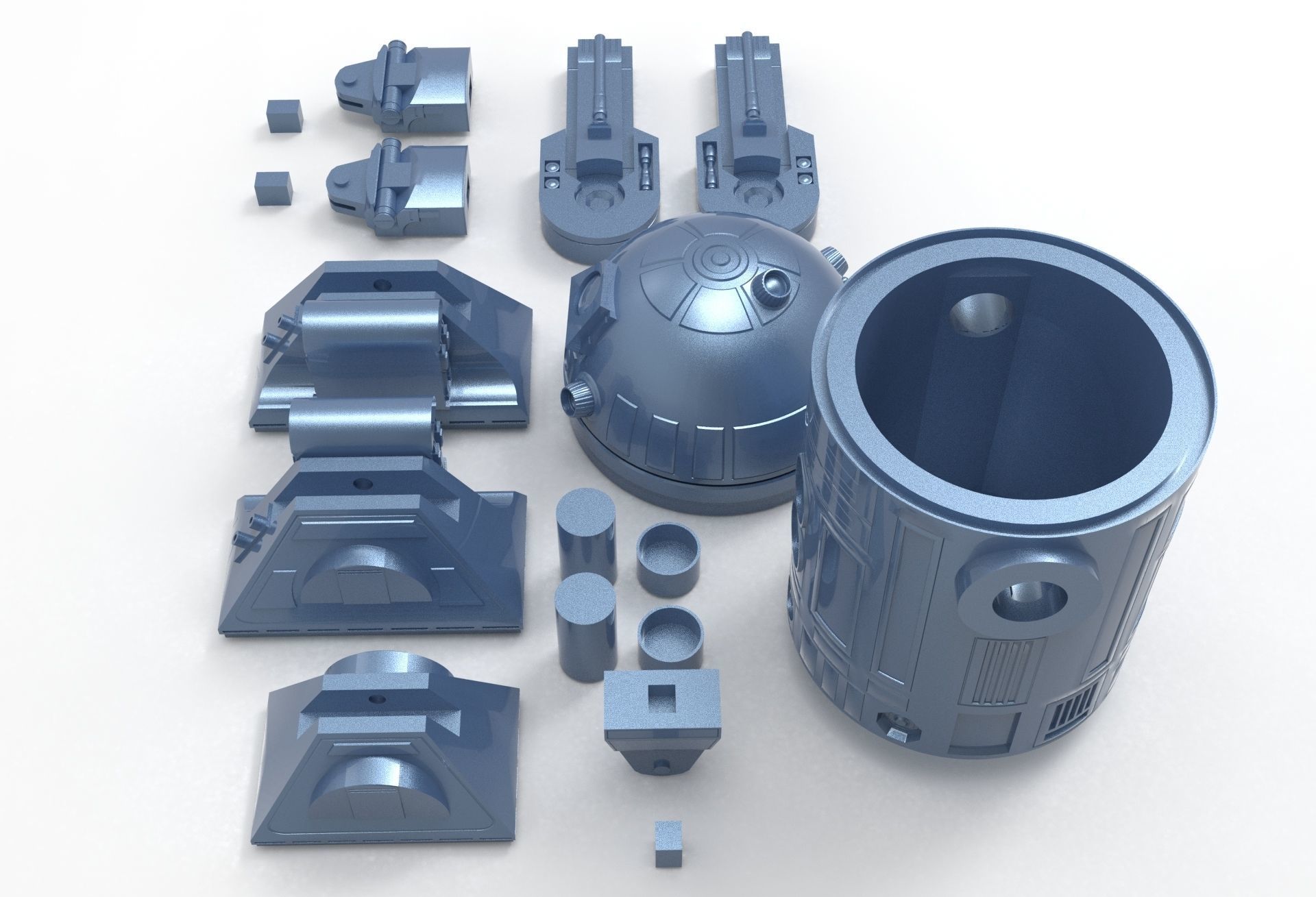 R2D2 With Movement 3D print model_7