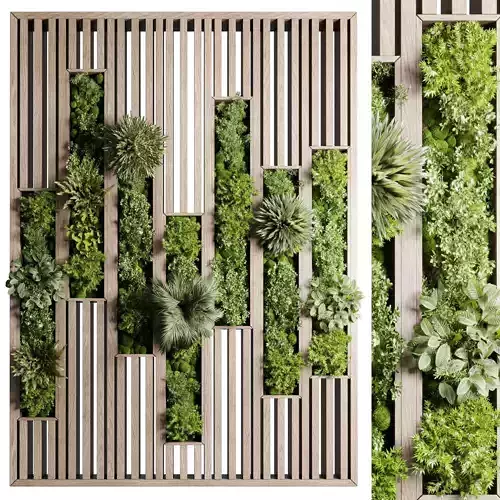 Wooden frame Vertical plant and moss garden wall decor box 67