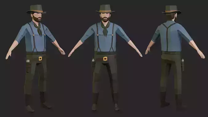 Arthur Morgan Low-poly Model