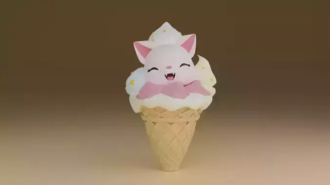 cat in ice cream