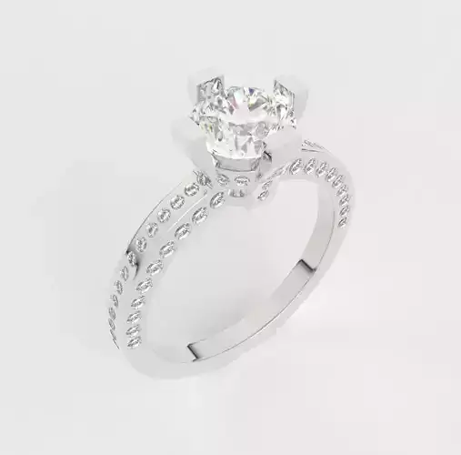 1 carat diamond with an intricate diamond setting