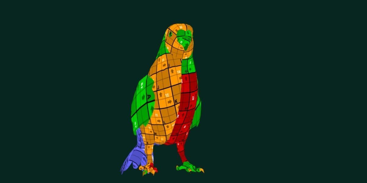 Budgerigar Budgie Bird Low-poly 3D model_8