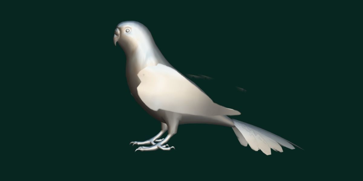 Budgerigar Budgie Bird Low-poly 3D model_20