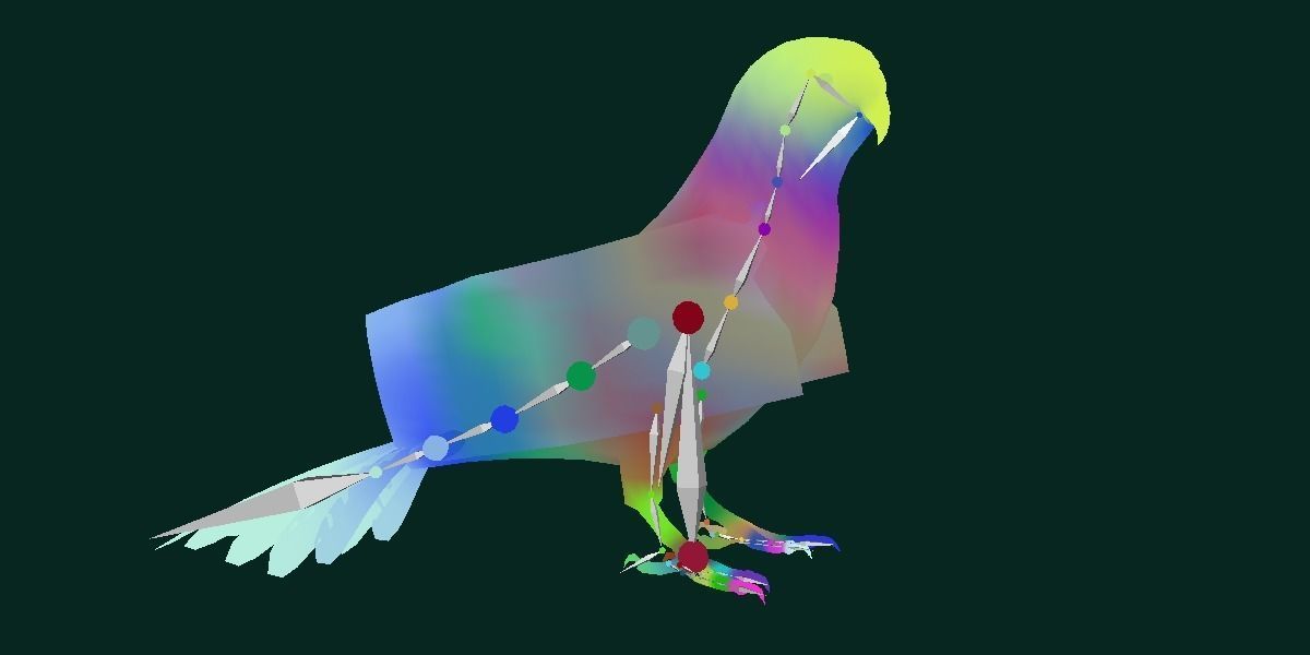 Budgerigar Budgie Bird Low-poly 3D model_14