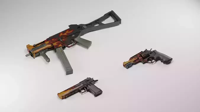 CS2 Blaze Collection 3D model