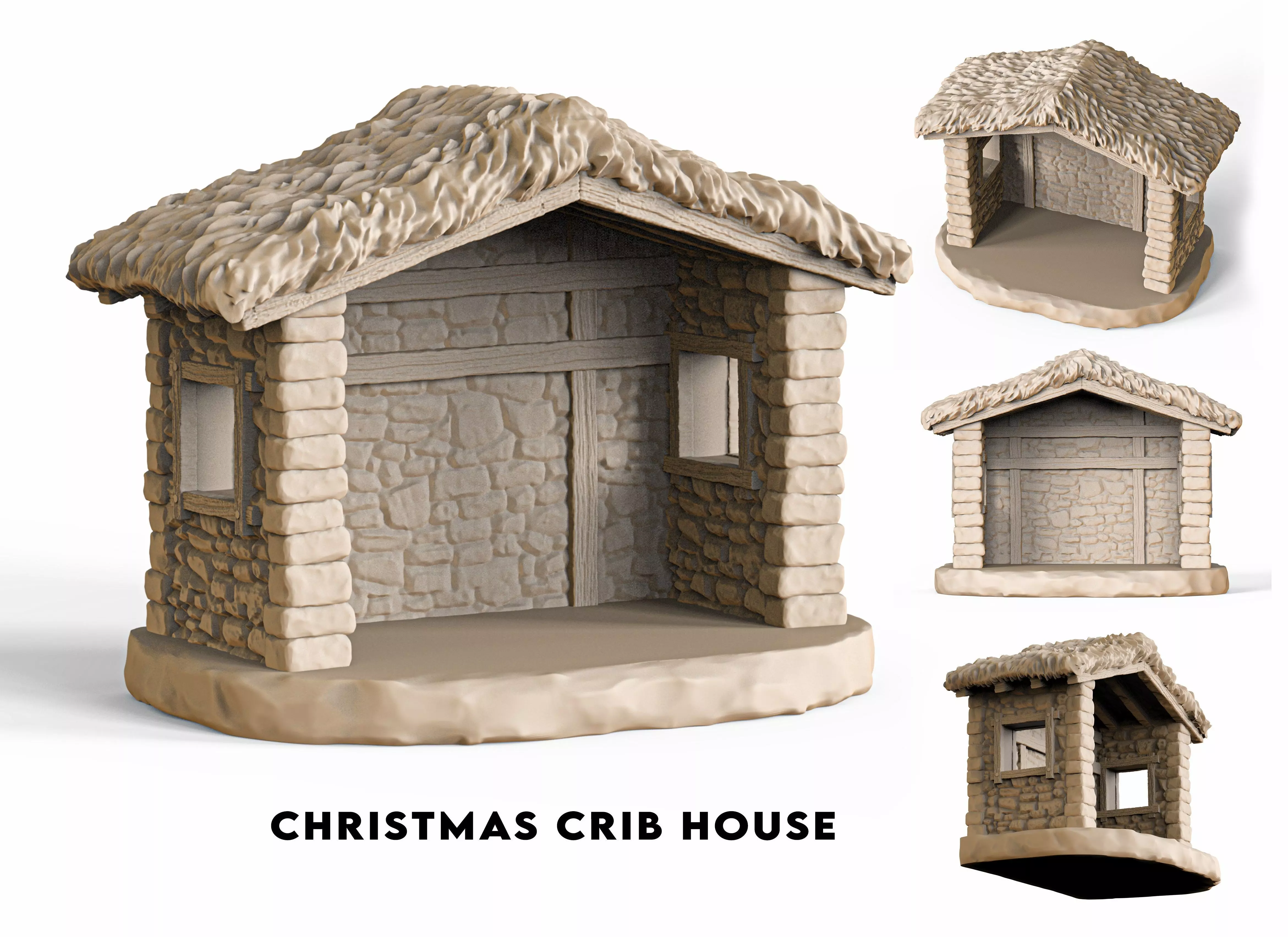 Christmas Crib house 3D print model_0