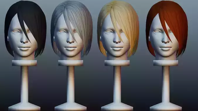 Female short hair 4 colors