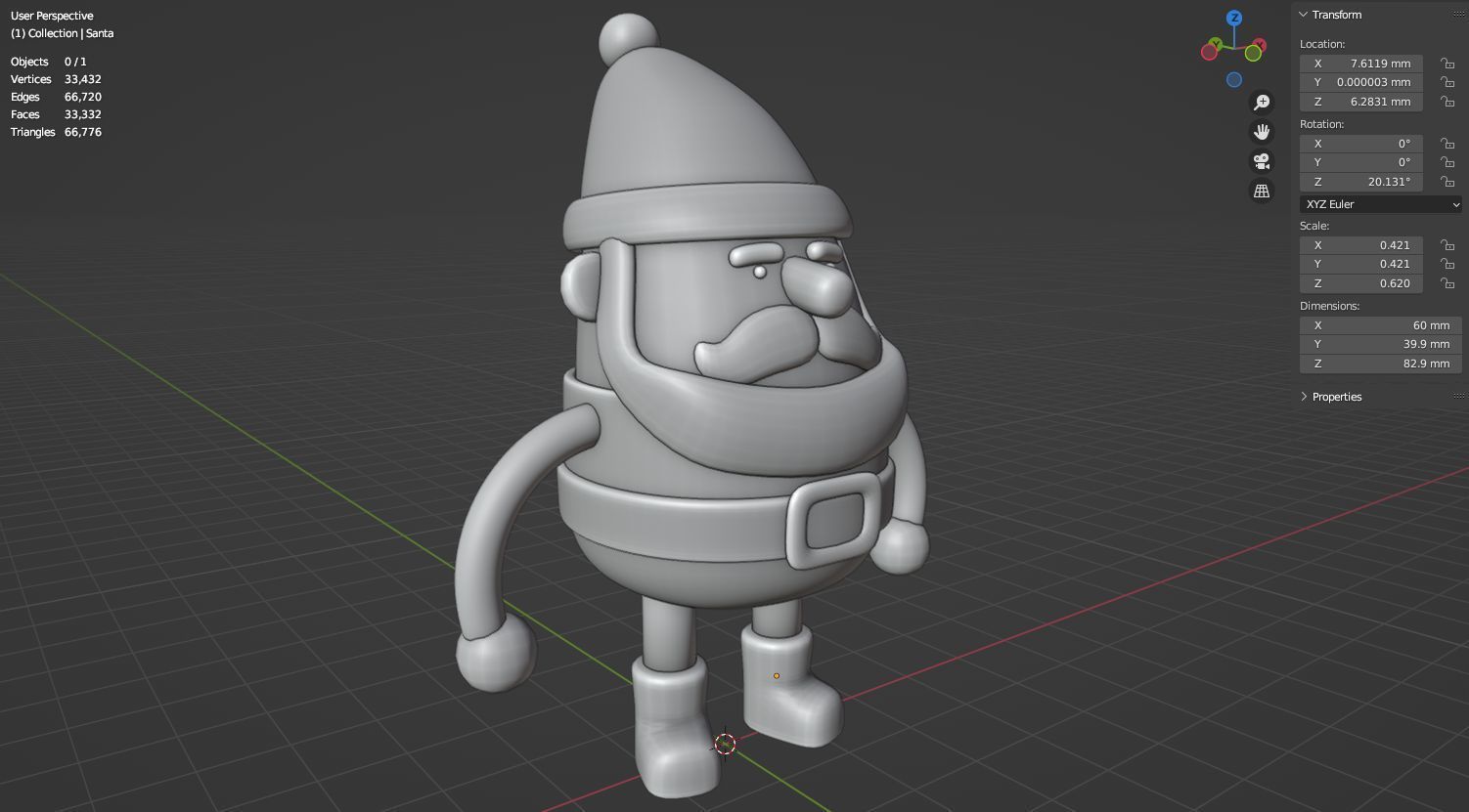 Toy santa 3D model for 3D print 3D print model_20