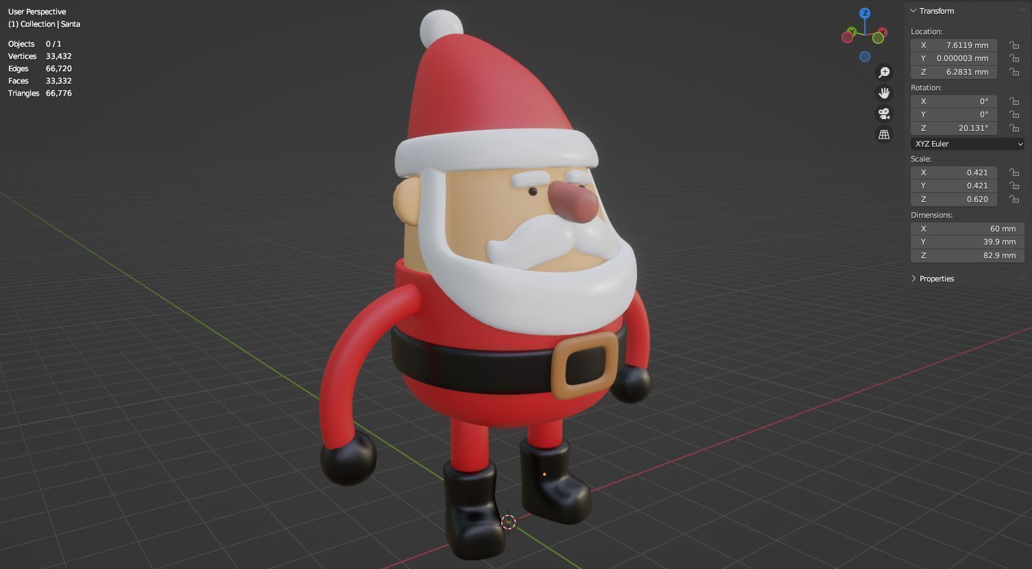 Toy santa 3D model for 3D print 3D print model_21