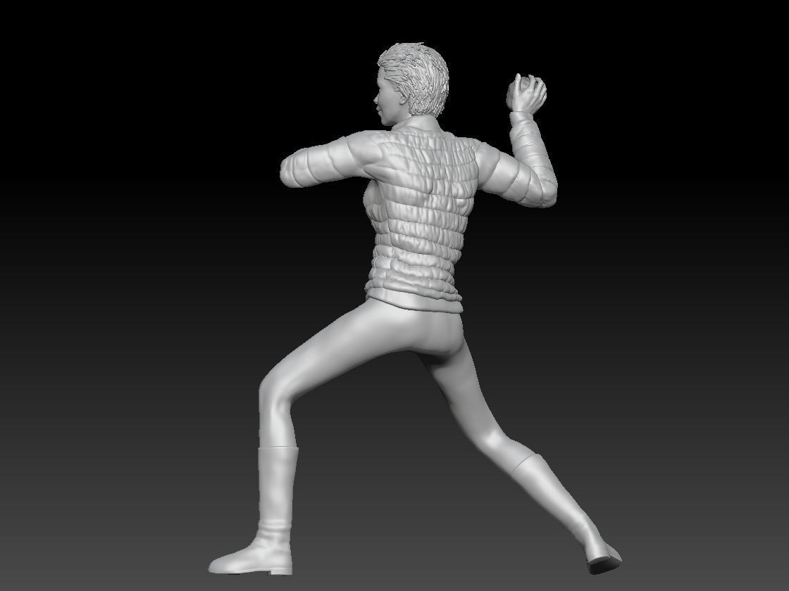 THROW SNOW BALL GIRL 1 3D print model_4