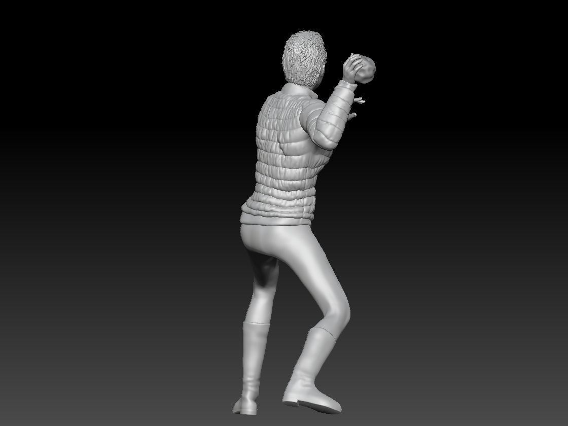 THROW SNOW BALL GIRL 1 3D print model_6