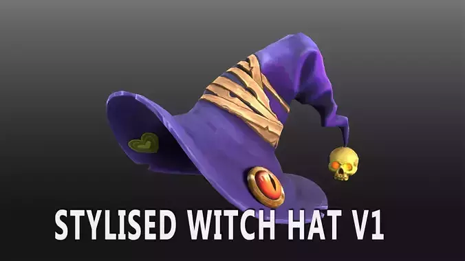 Stylised Witch Hat l Game Ready l Handpainted