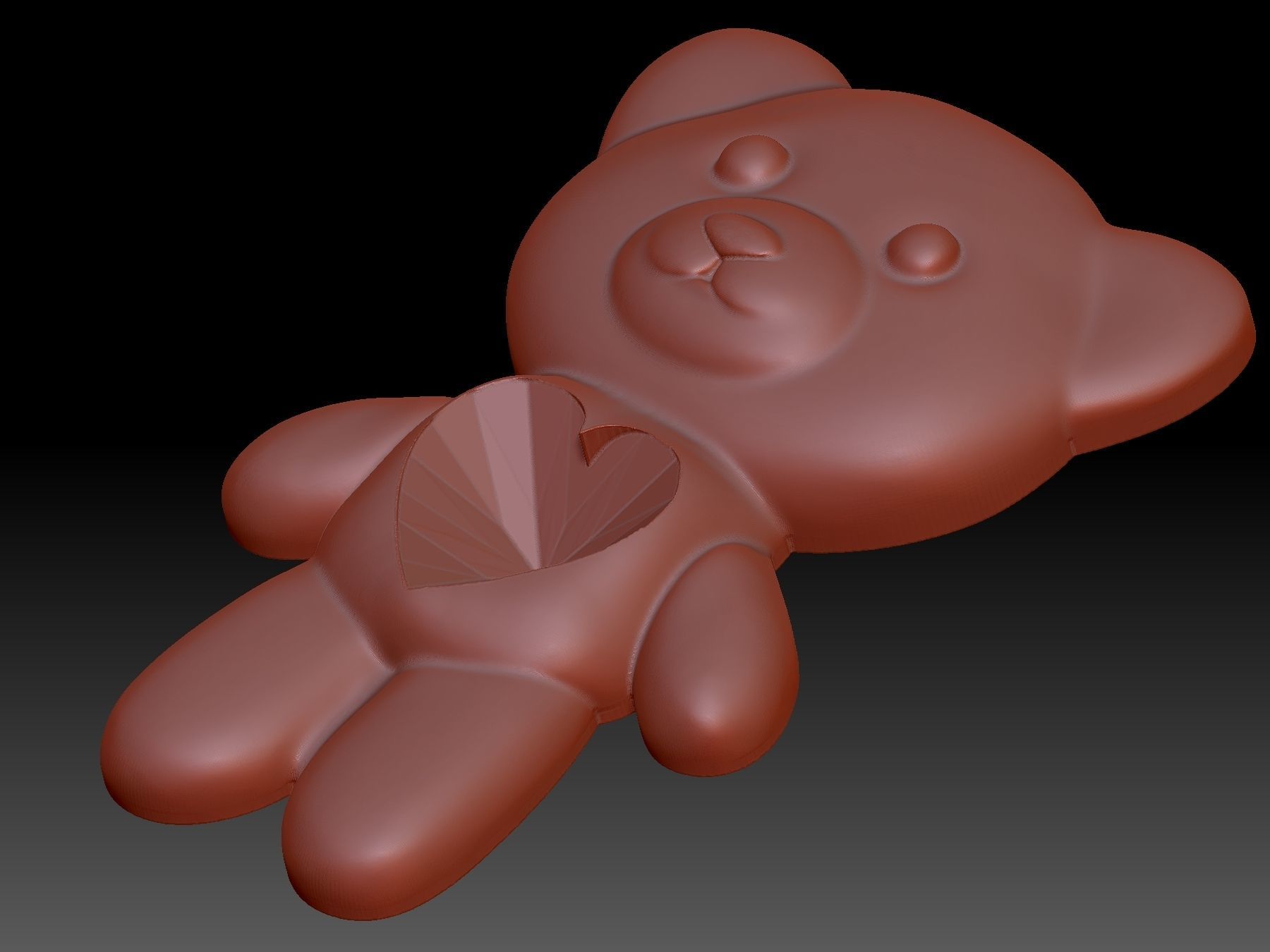 Bear Heart  3D print model_6