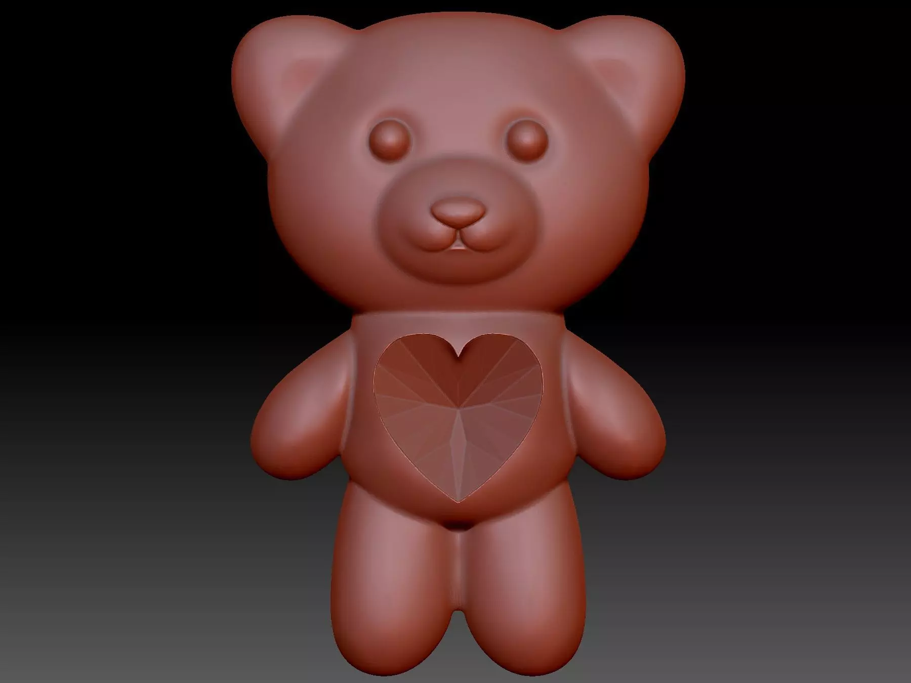 Bear Heart  3D print model_0