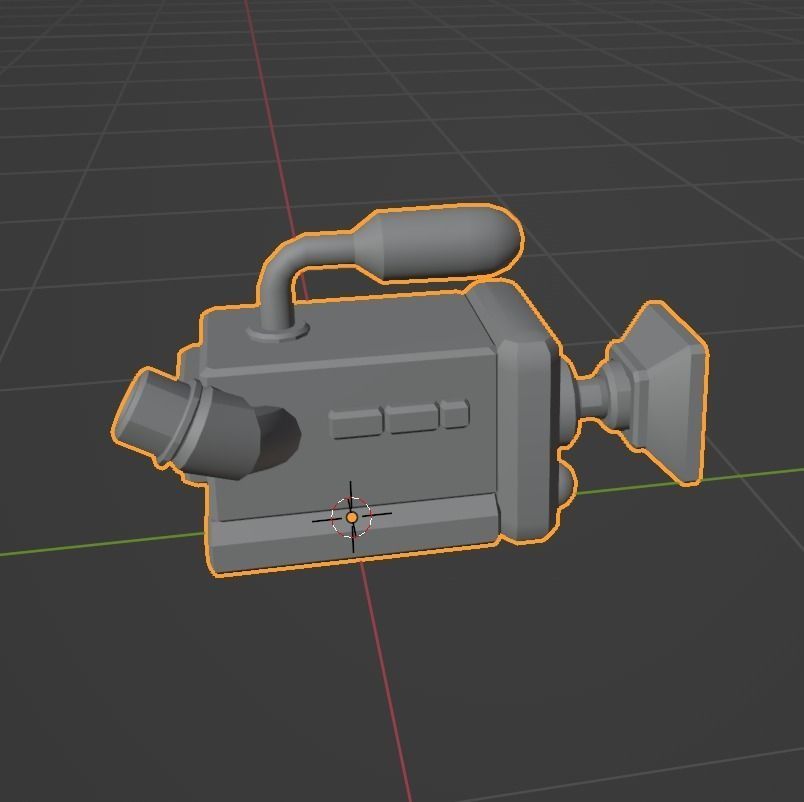 Video Camera Low Poly Model Low-poly 3D model_2
