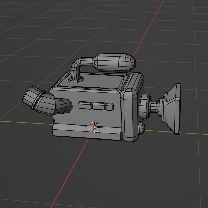 Video Camera Low Poly Model Low-poly 3D model_3