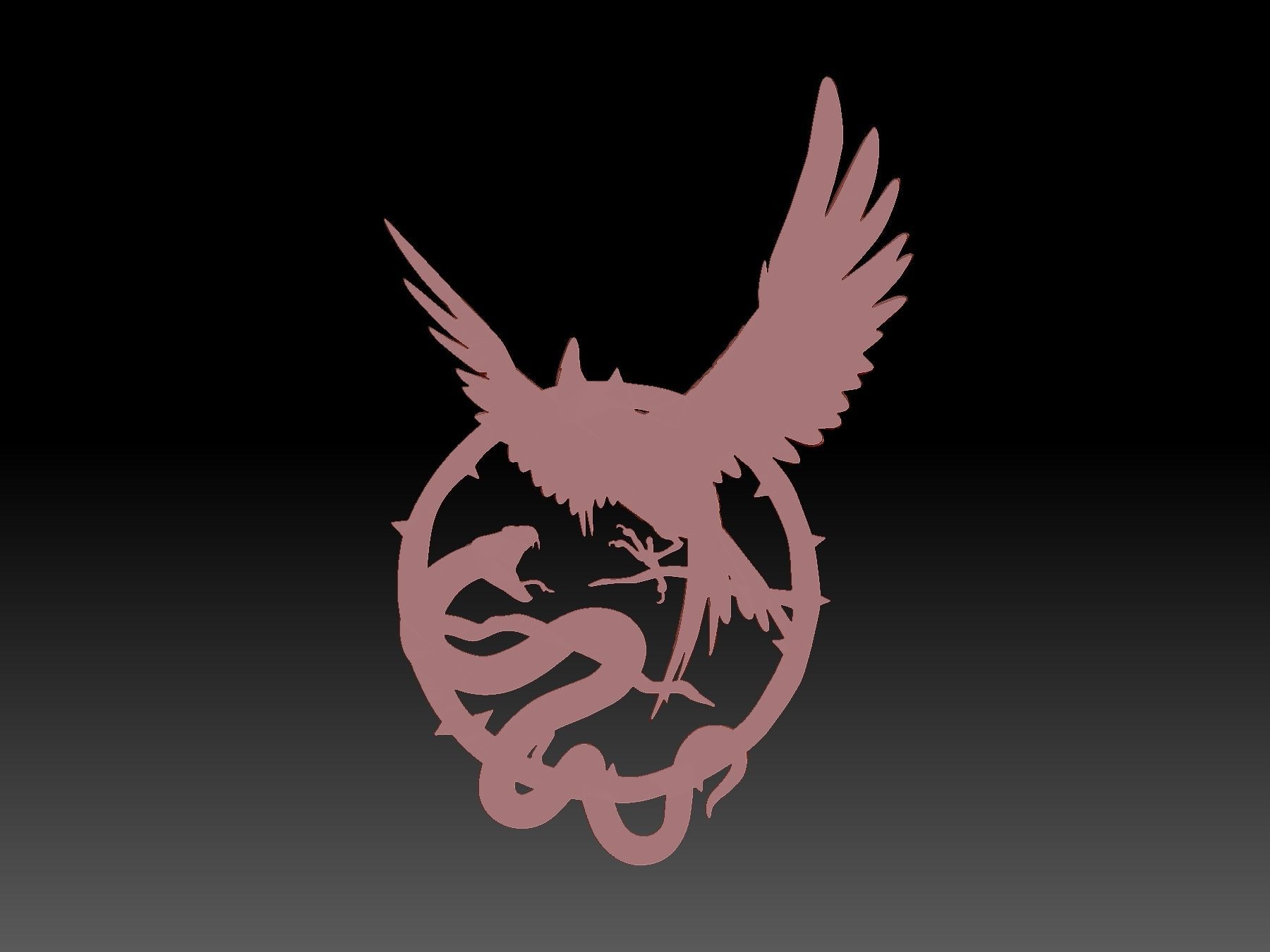 Birt  And Snake 3D print model_2