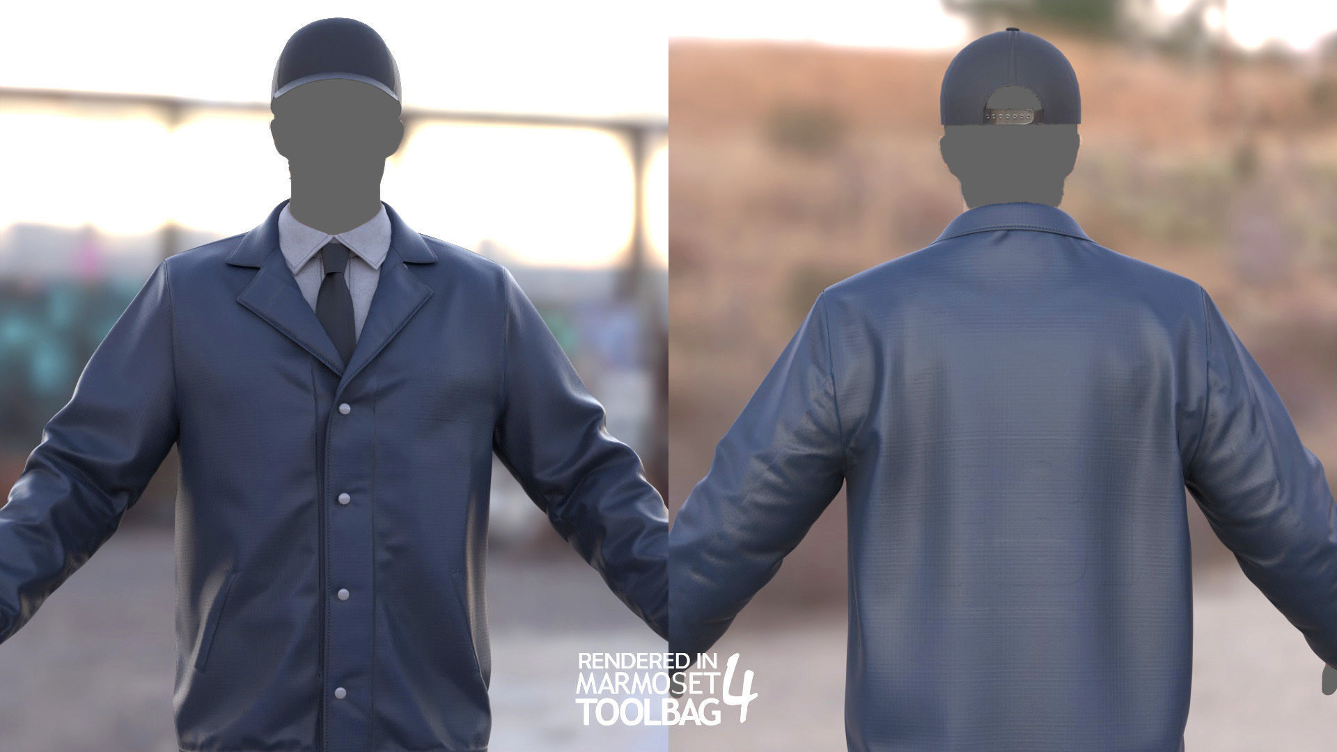 Male FBI Outfit Low-poly 3D model_11