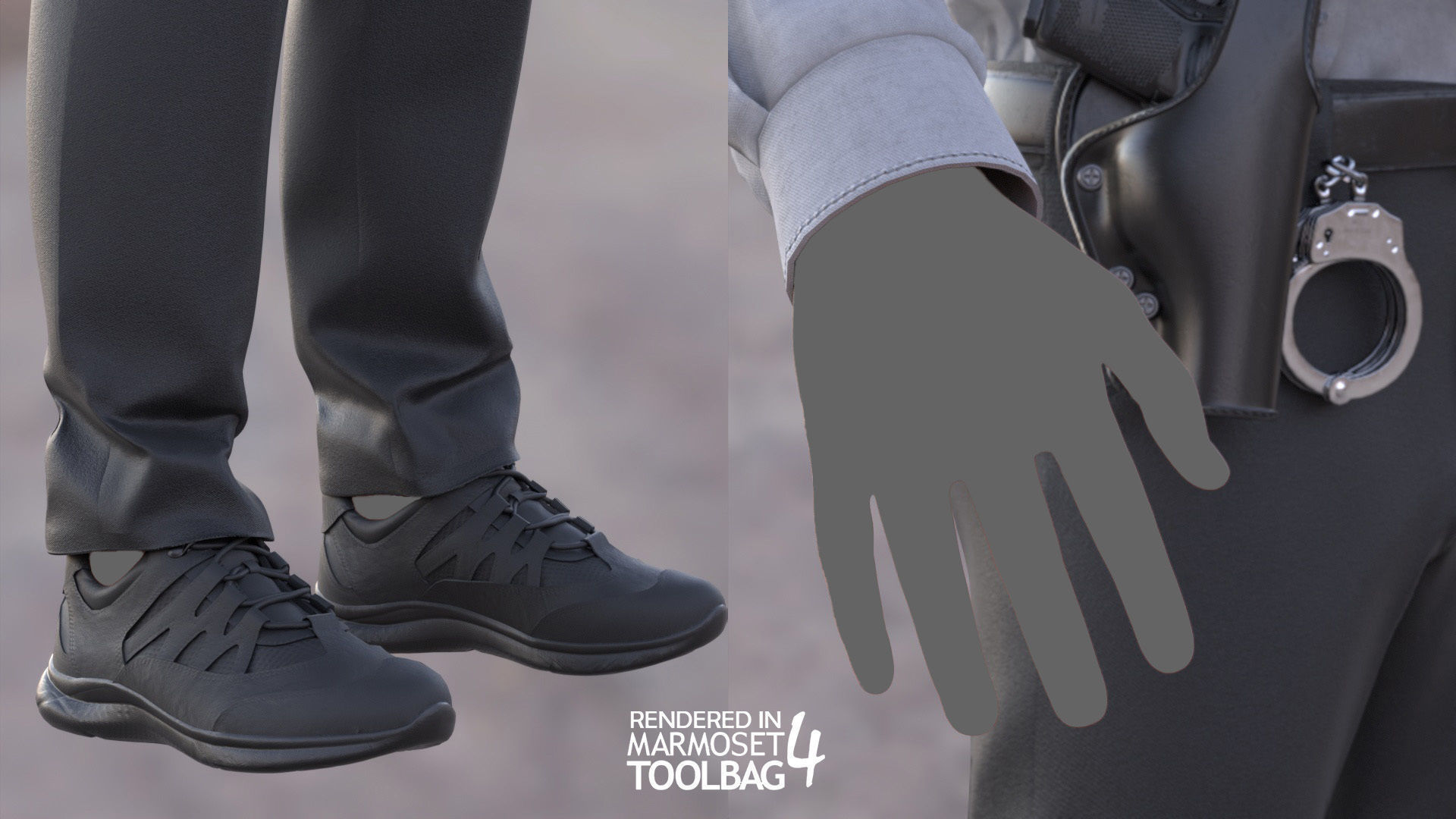 Male FBI Outfit Low-poly 3D model_12