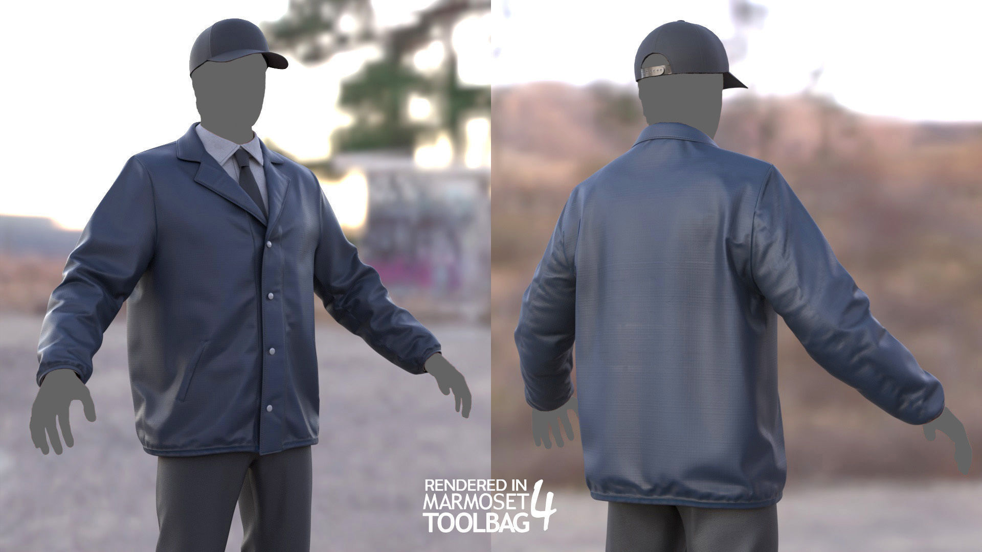 Male FBI Outfit Low-poly 3D model_3