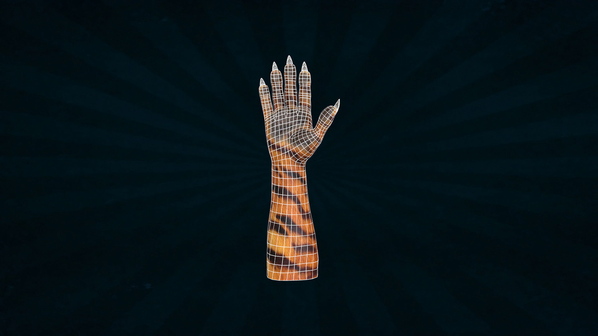 HAND-051 Rigged right hand Low-poly 3D model_4