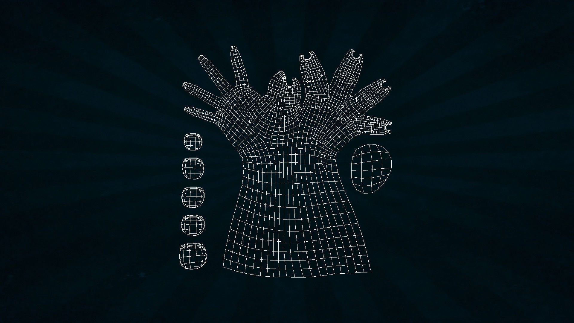 HAND-051 Rigged right hand Low-poly 3D model_9