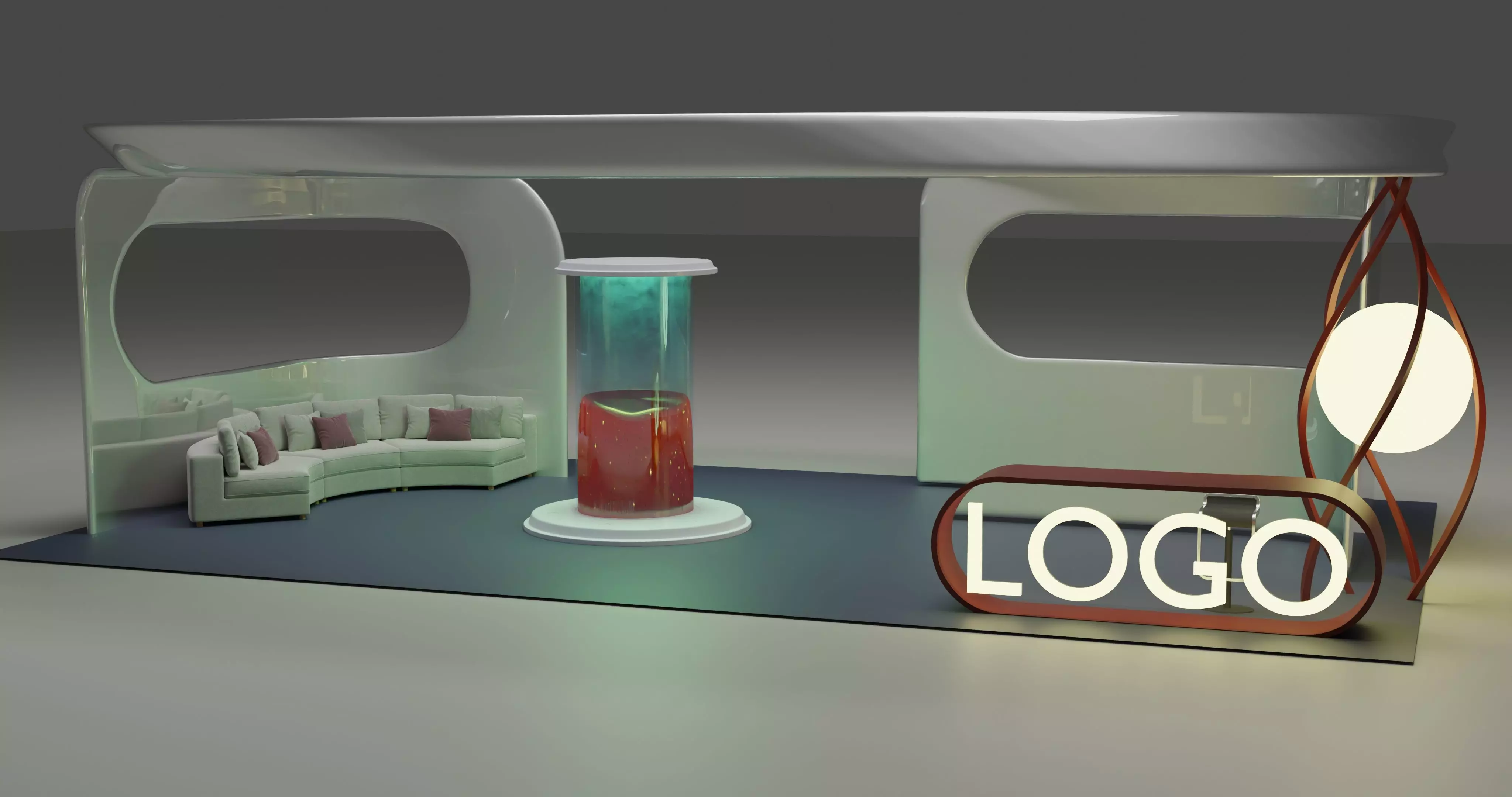 Exhibition stand Free low-poly 3D model