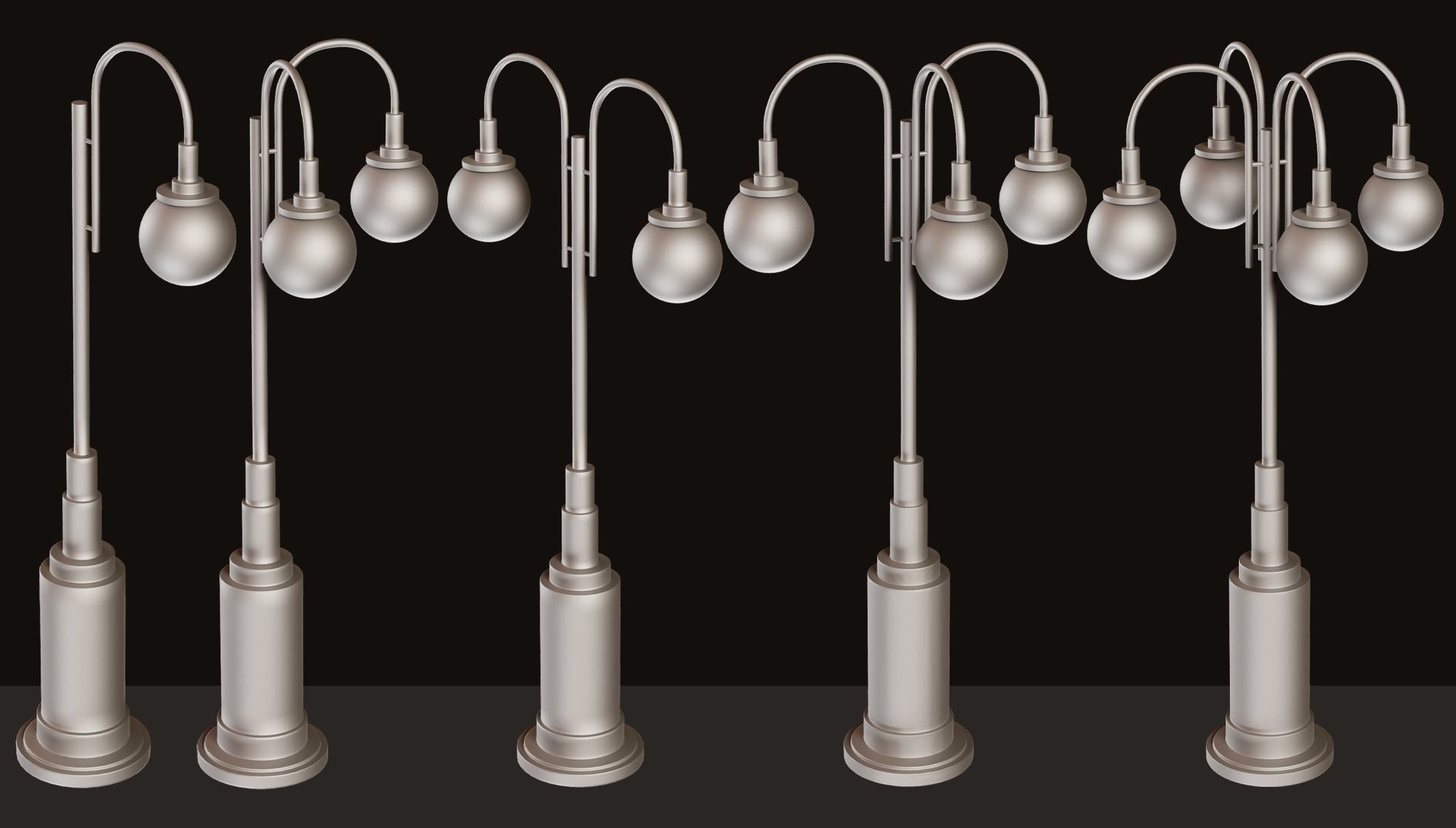 63 STREET LIGHT BASE MESH VOL01 Low-poly 3D model_2