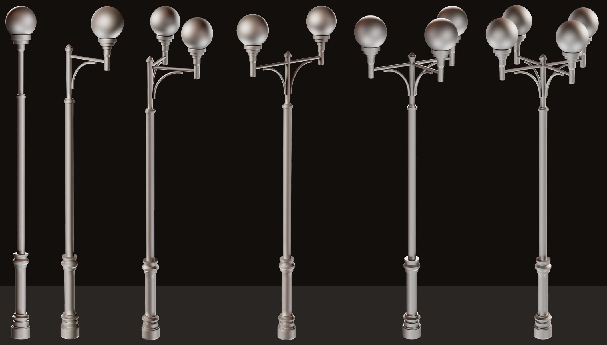 63 STREET LIGHT BASE MESH VOL01 Low-poly 3D model_13