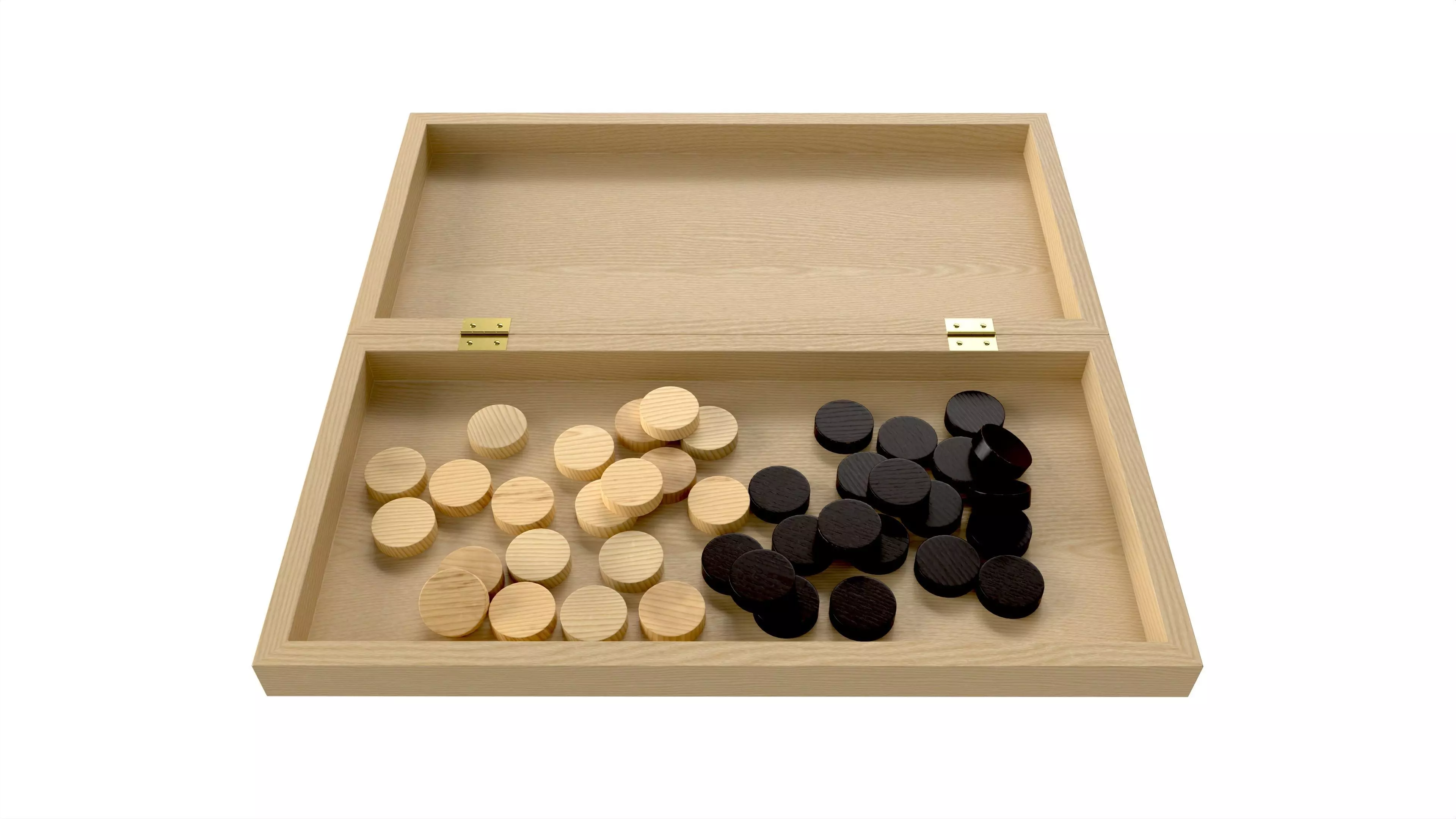 Checkers Draughts Board Table Strategy Game inside 3D model_0