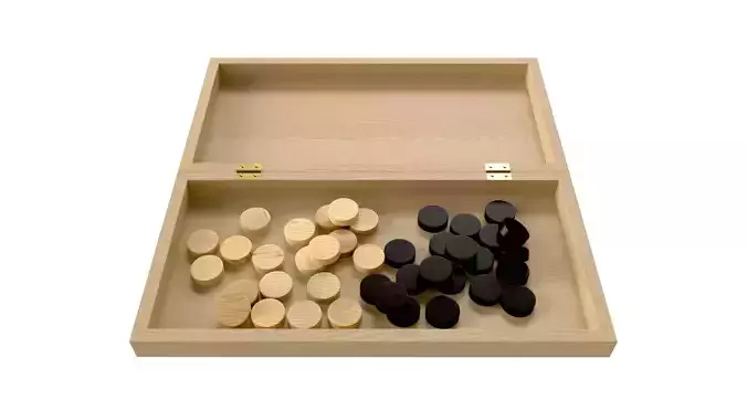 Checkers Draughts Board Table Strategy Game inside 3D model