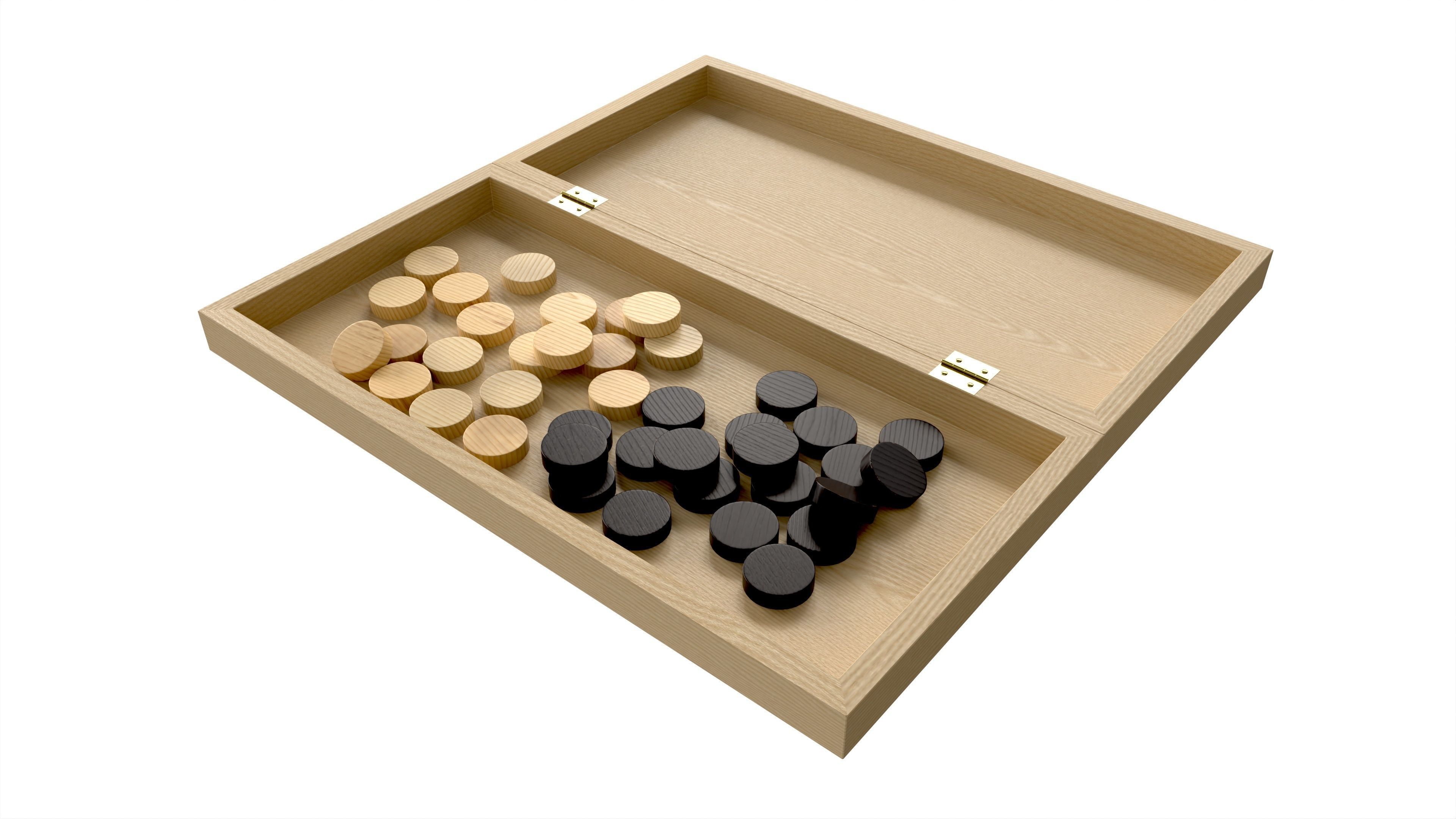 Checkers Draughts Board Table Strategy Game inside 3D model_2