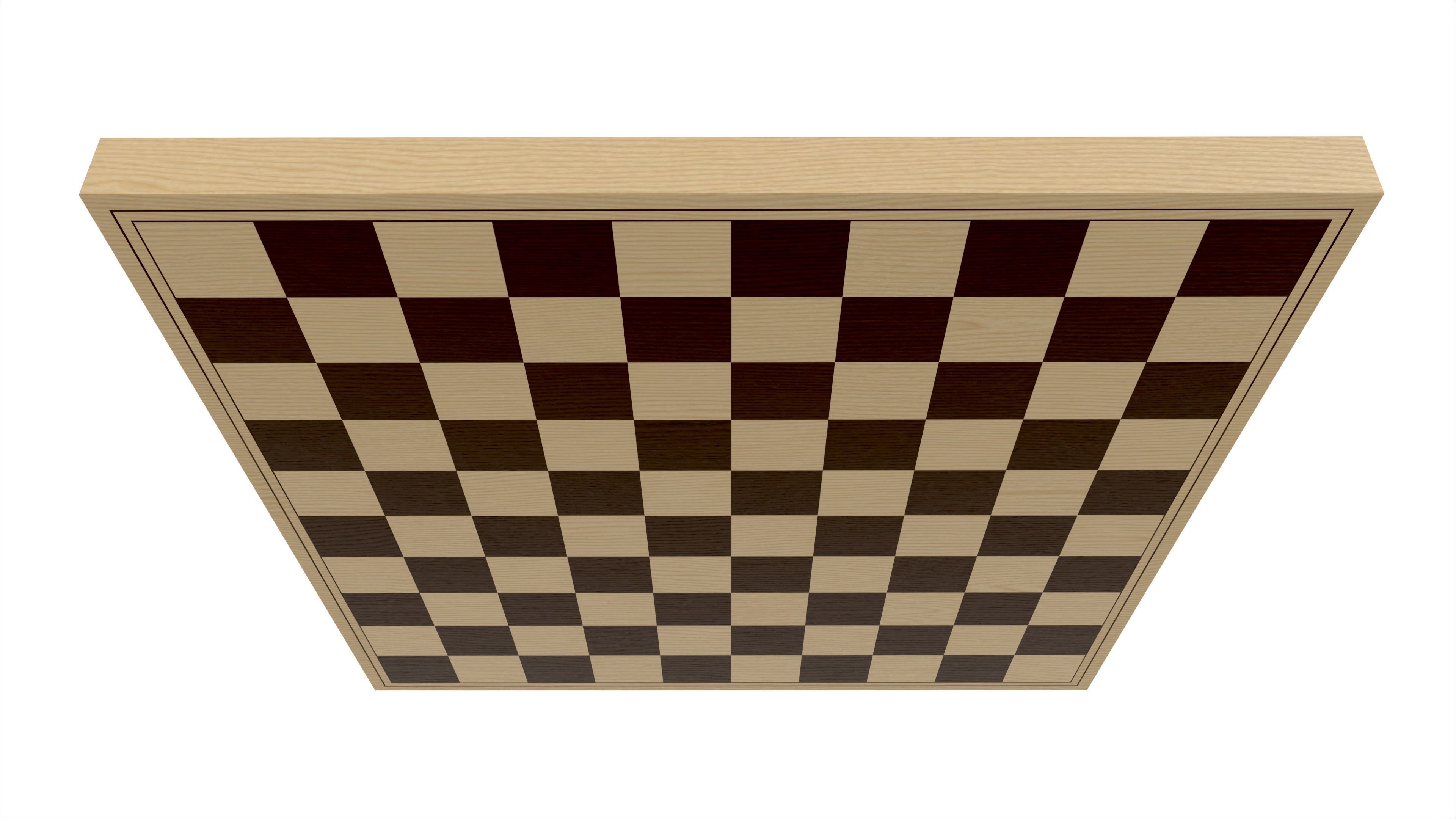 Checkers Draughts Board Table Strategy Game inside 3D model_3