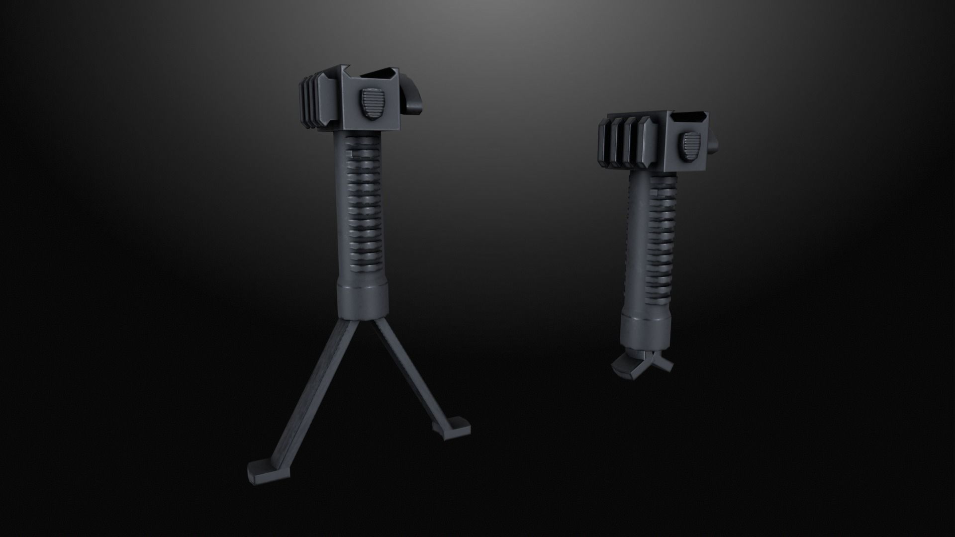 Gameready bipod pack Low-poly 3D model_2