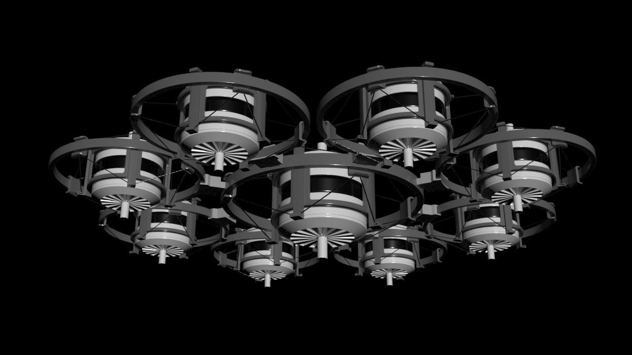 Dual FPV Motor - Shock Mount - Concept 3D model_12