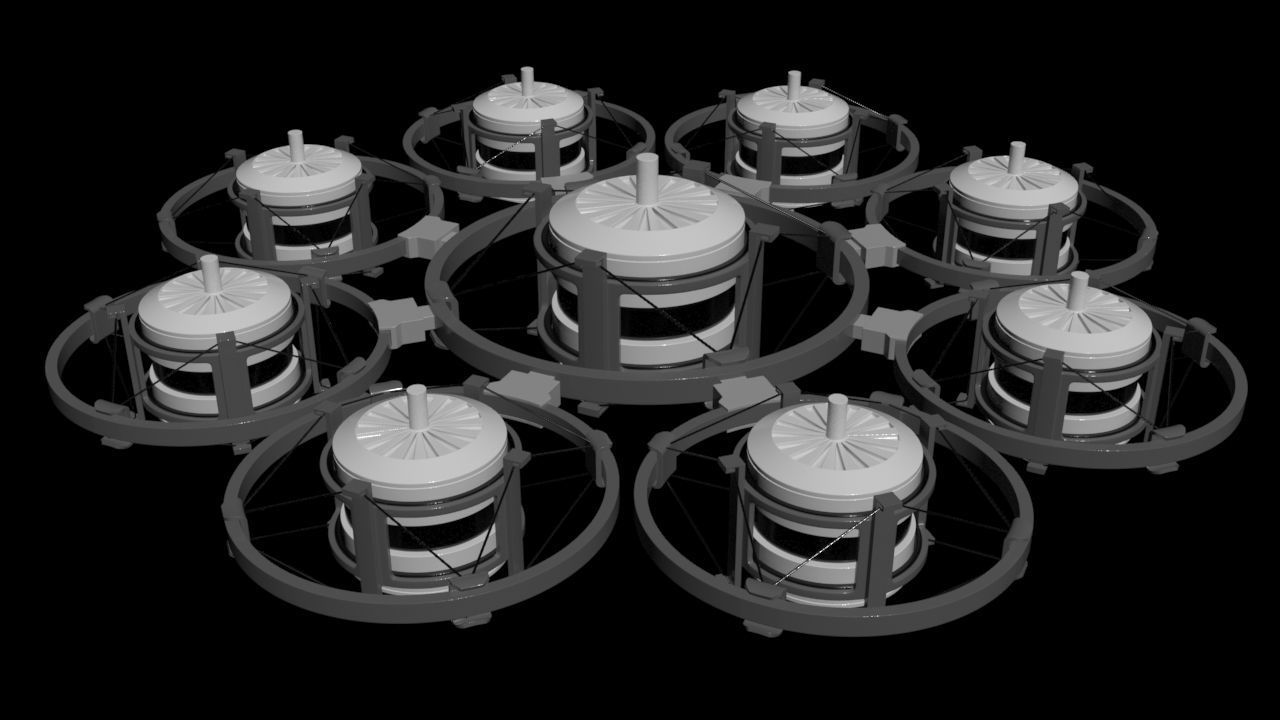 Dual FPV Motor - Shock Mount - Concept 3D model_11