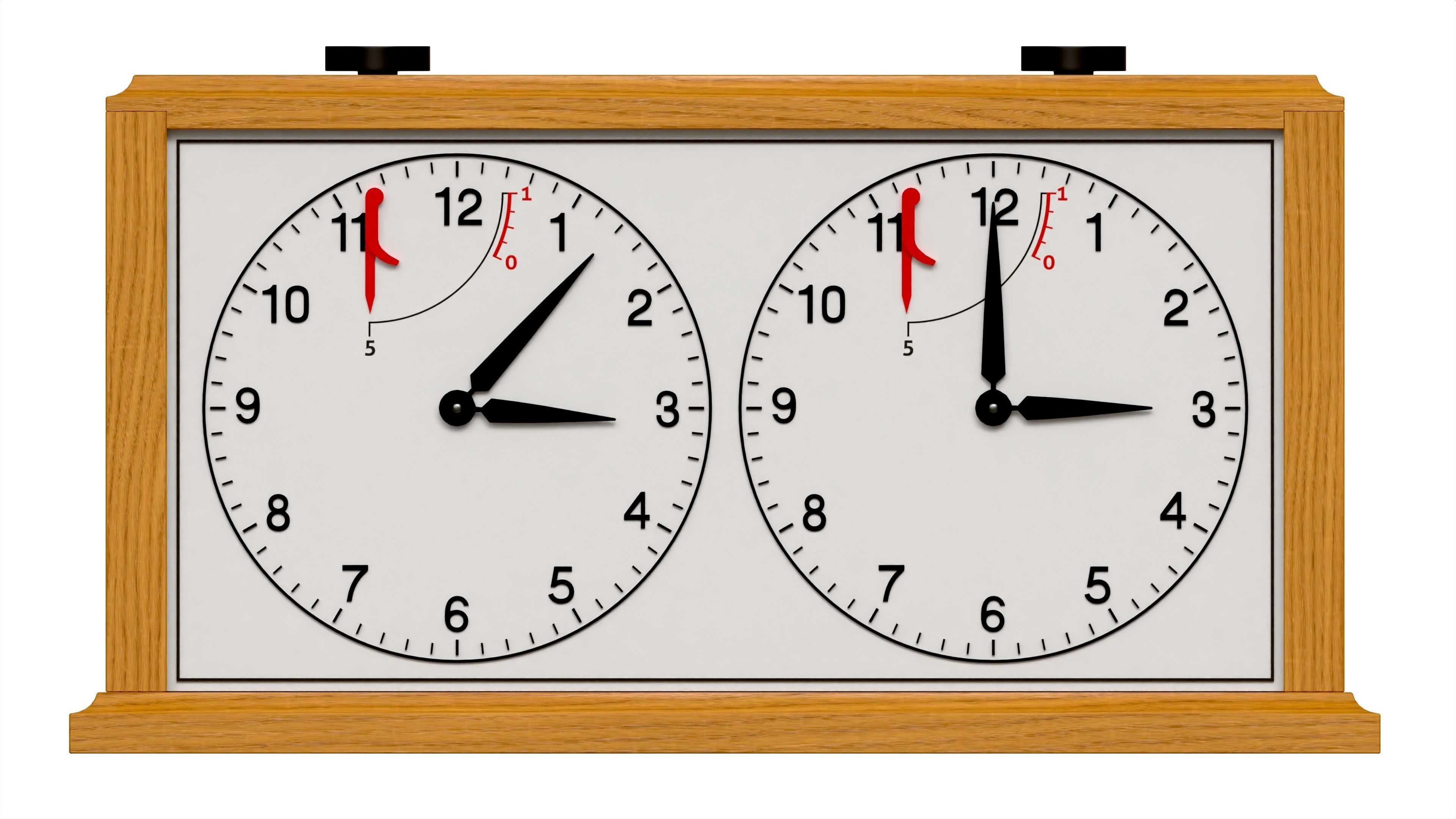 Chess Mechanical Timer Game Clock Wooden 3D model_4