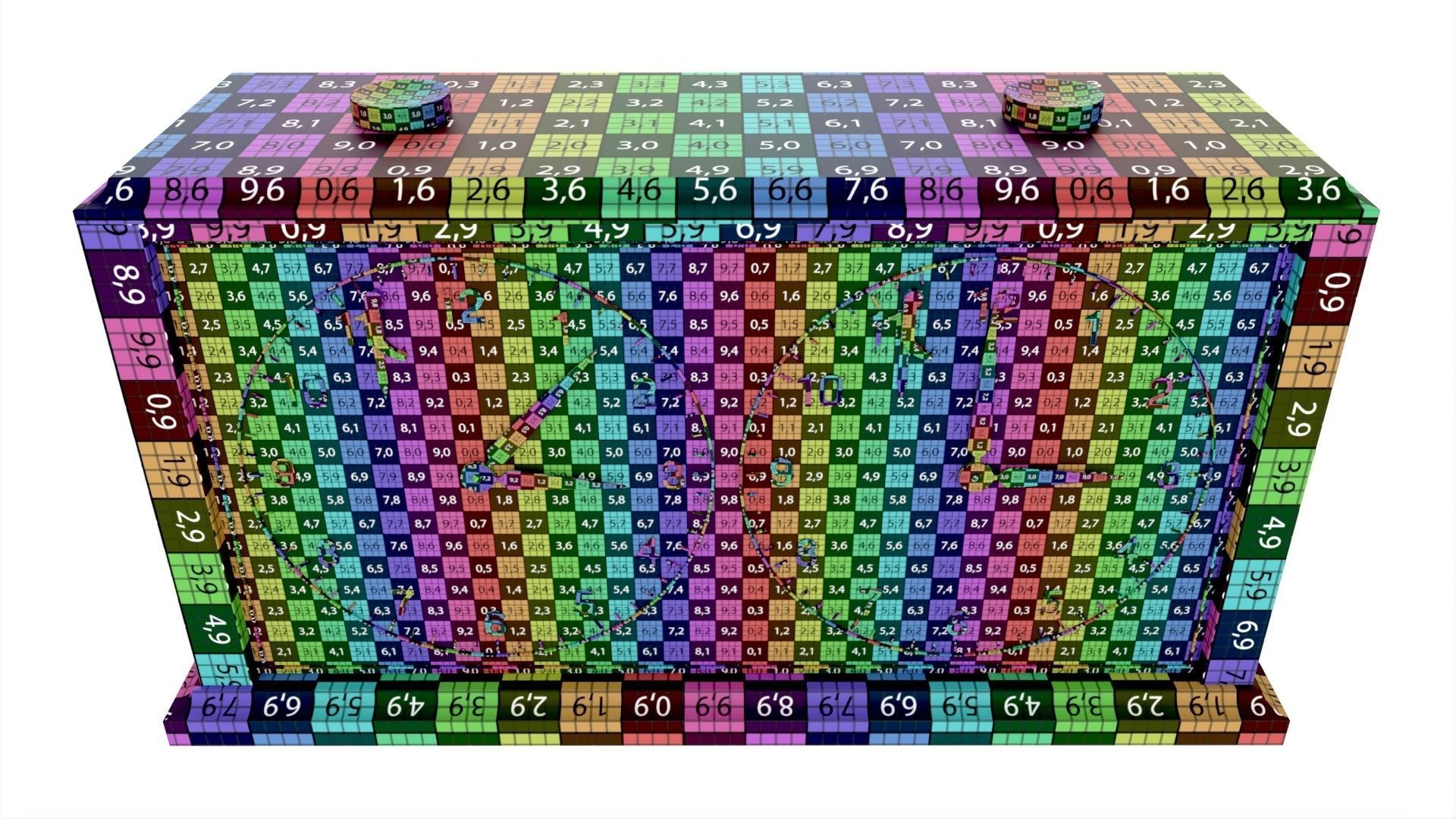 Chess Mechanical Timer Game Clock Wooden 3D model_11