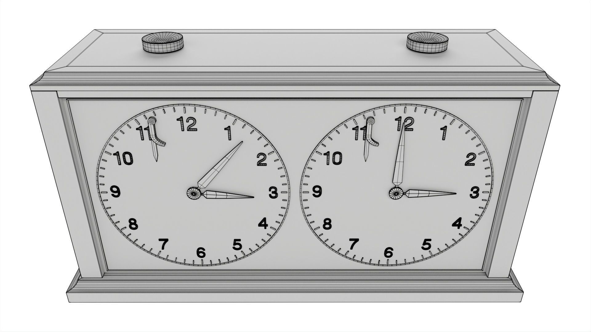 Chess Mechanical Timer Game Clock Wooden 3D model_8