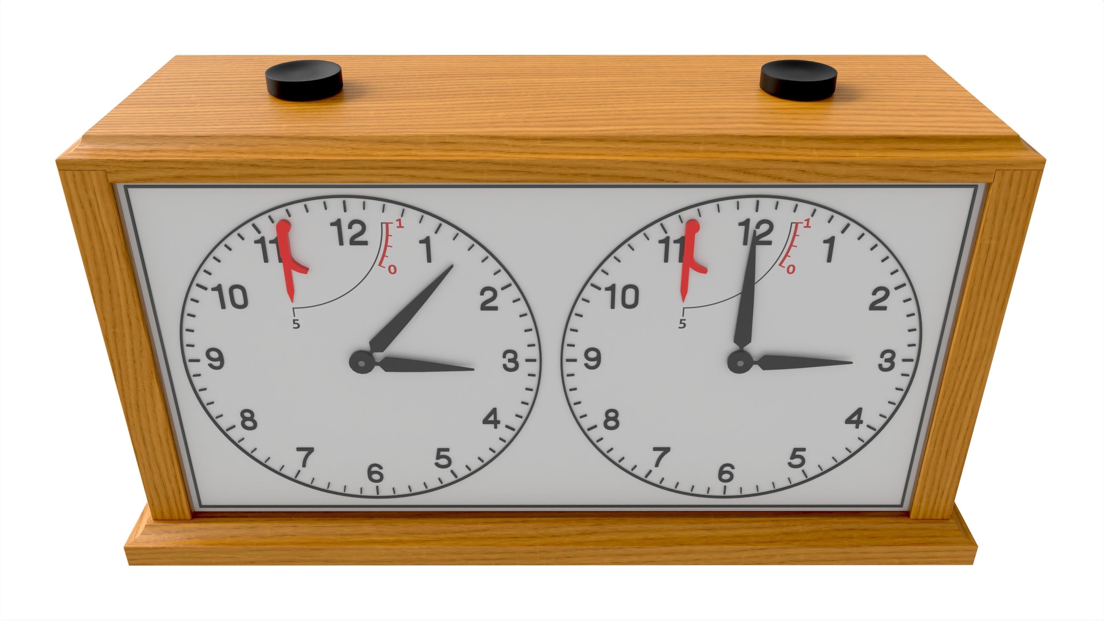 Chess Mechanical Timer Game Clock Wooden 3D model_2