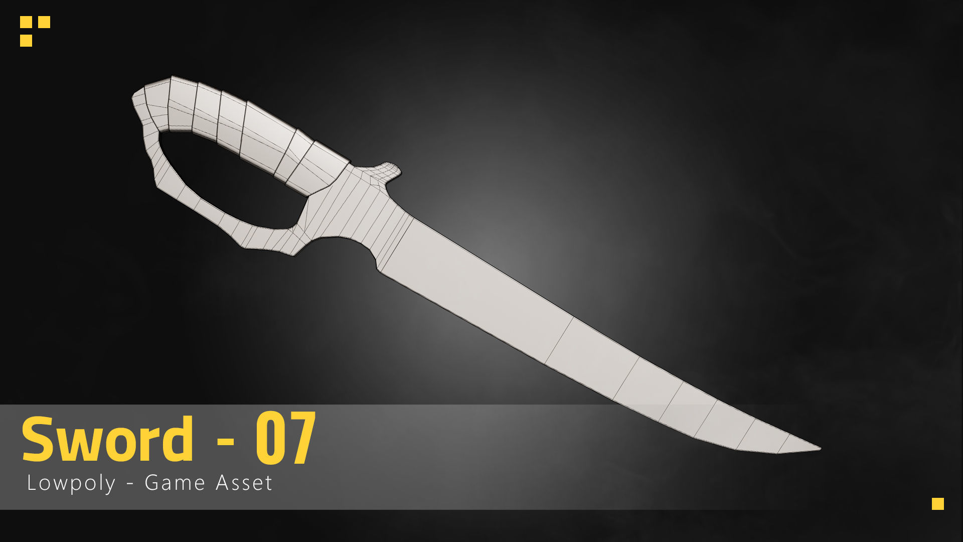 Sword-07 Low-poly 3D model_5