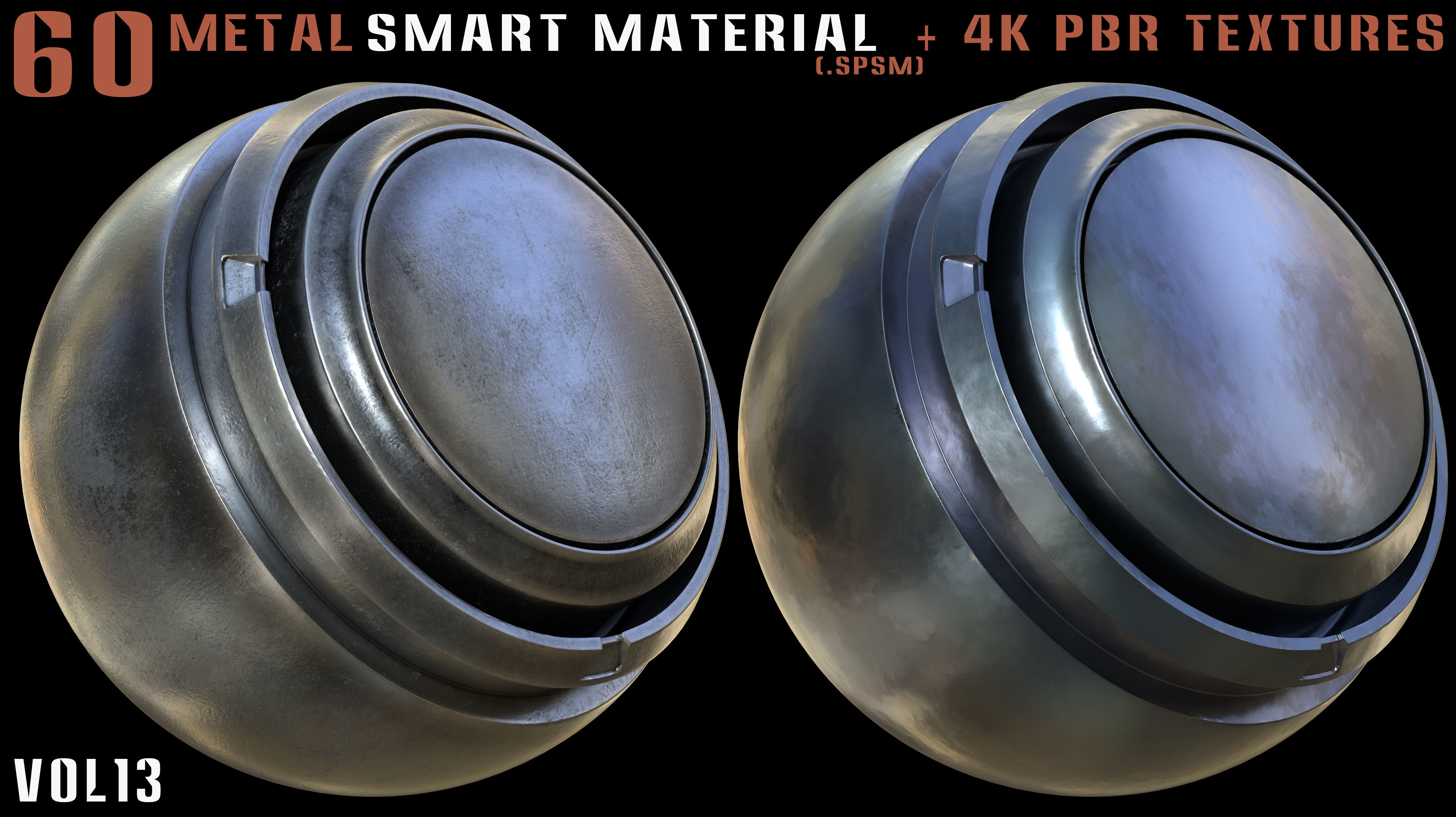 60 Metal Smart Materials and 4k PBR Textures - Vol 13 Texture_13