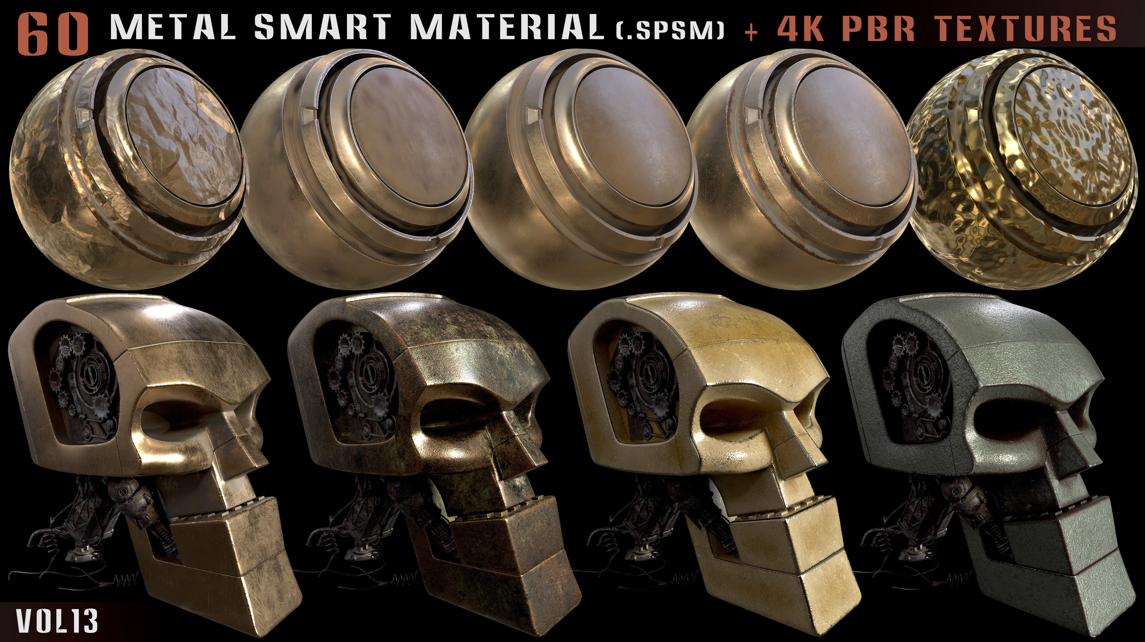 60 Metal Smart Materials and 4k PBR Textures - Vol 13 Texture_17